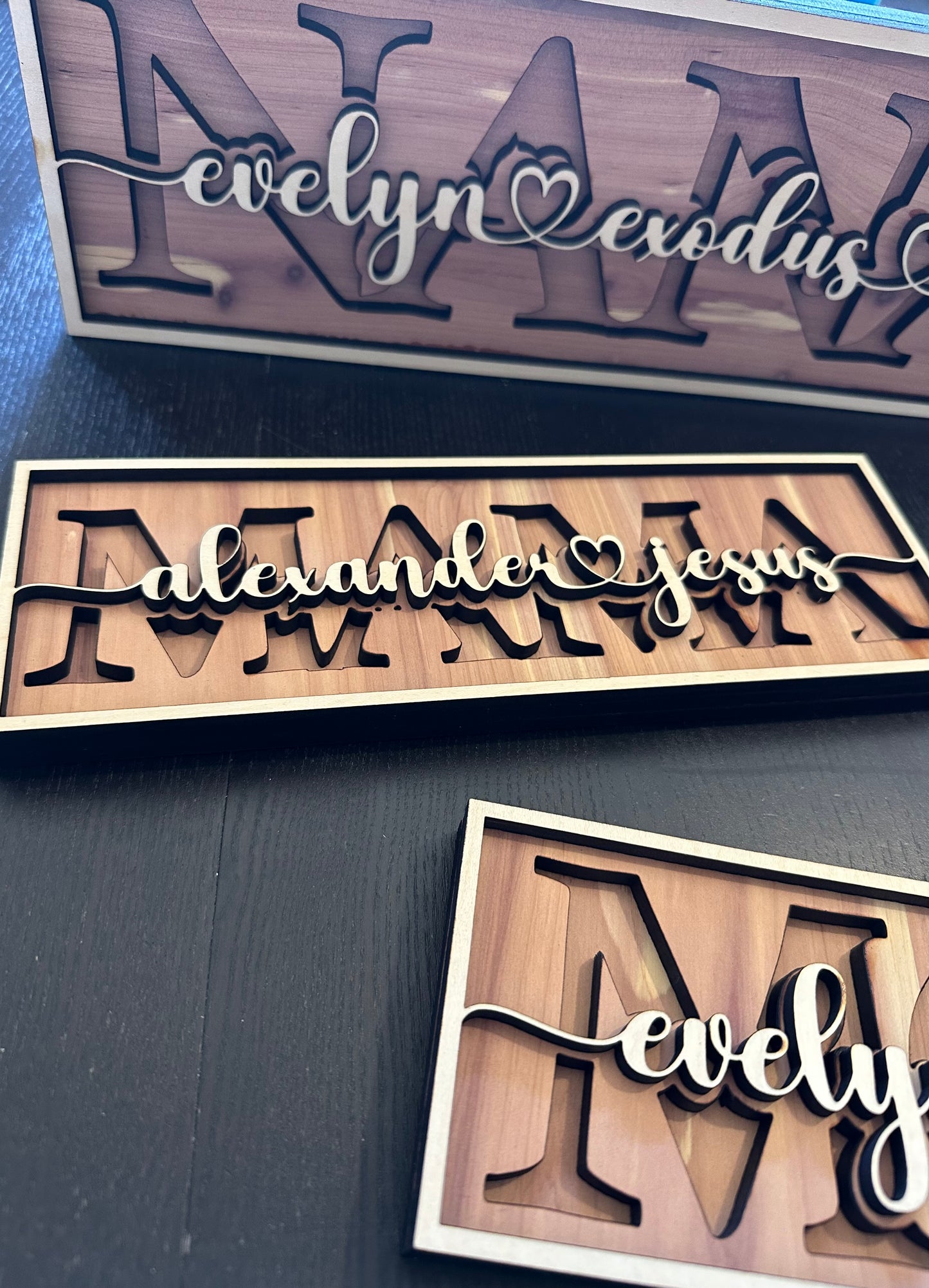All Natural Wood Mother’s Day Name Sign