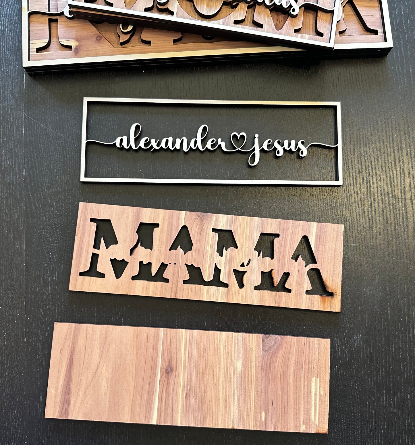 All Natural Wood Mother’s Day Name Sign