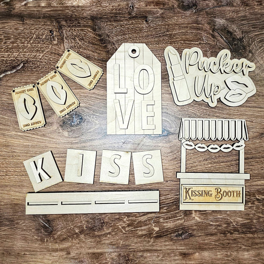 Kits de mini letreros con bandejas escalonadas para Kissing Booth