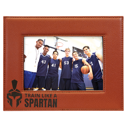 Basketball Leatherette Engraved Photo Frame – Personalized Sports Frame