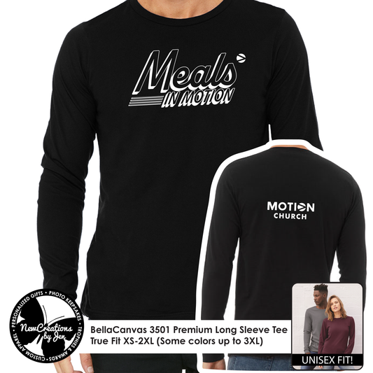 Meals in Motion Unisex Premium Long Sleeve T-Shirt 3501