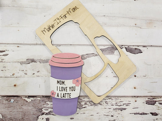 Mamá, te amo, un latte pop-out - Kit de pintura para niños