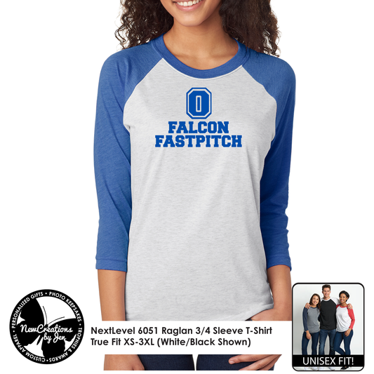 OMS Fastpitch - Camiseta raglán de béisbol unisex