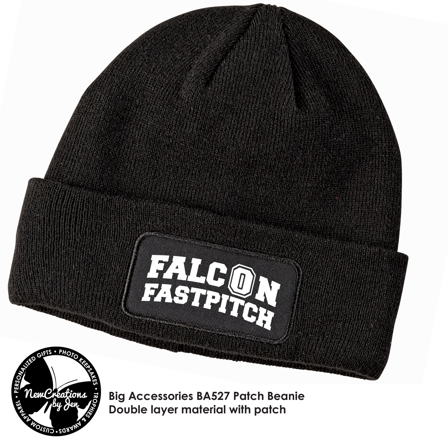 OMS Fastpitch Beanie Cap with art on patch BA527