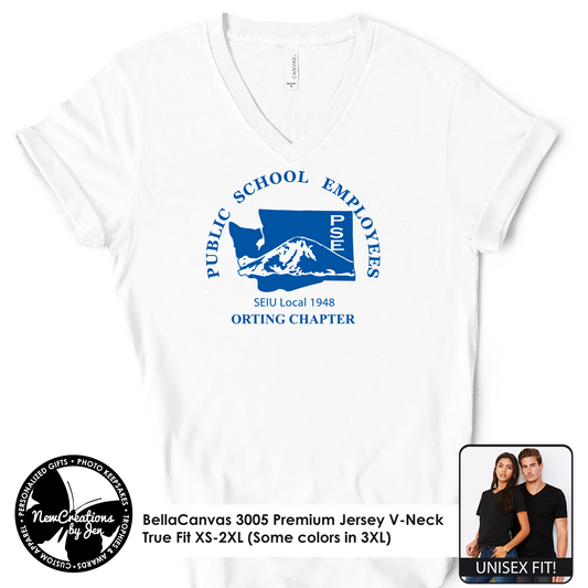 Camiseta unisex premium con cuello en V PSE-Orting 3005