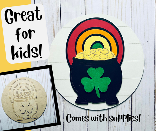 Kit de pintura para niños "La olla de la suerte de oro" de New Creations