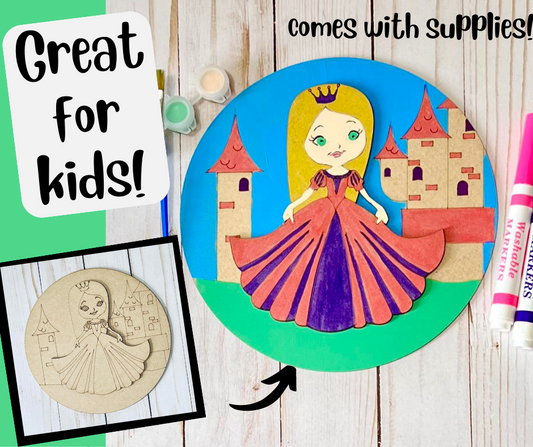 PRINCESS CASTLE - New Creations By Kid's Ready to Paint Kit