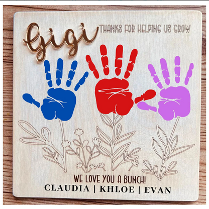 Personalized Handprint Sign - Makes a great gift!