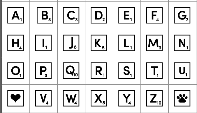 Wall Art - Crossword Letters for your wall