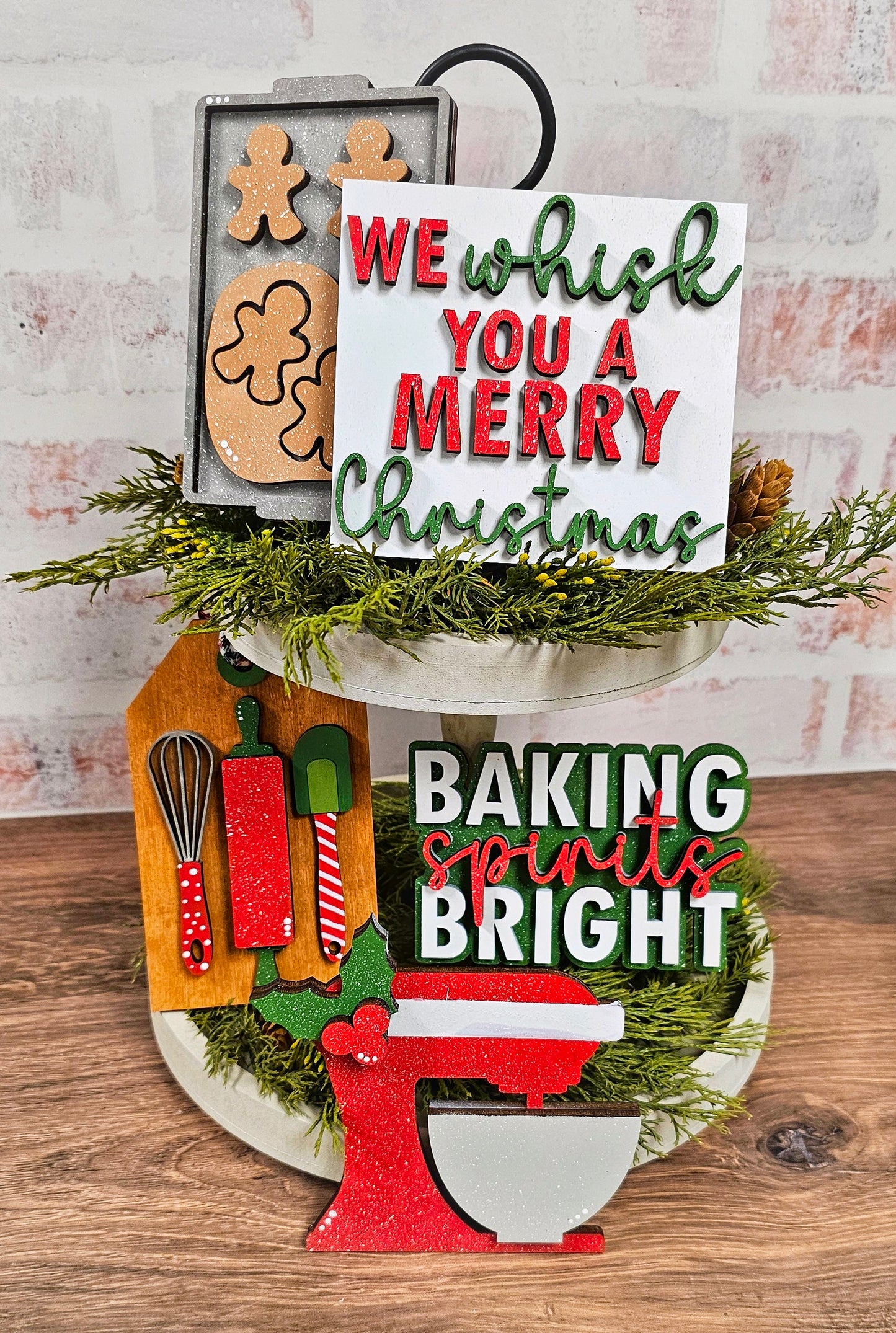 Baking Spirits Bright Mini Sign/Tiered Tray - Ready to Paint Kit or Painted