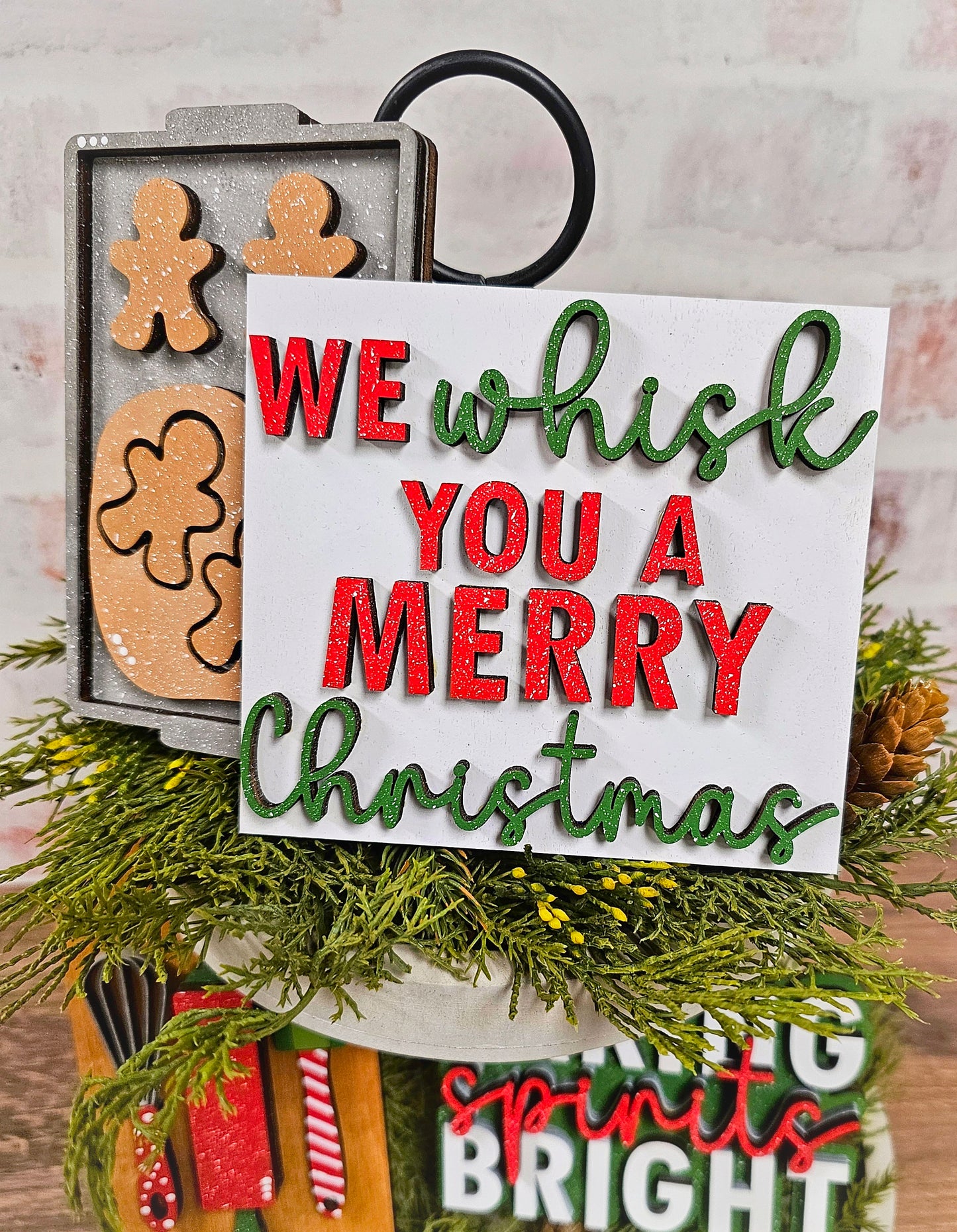Baking Spirits Bright Mini Sign/Tiered Tray - Ready to Paint Kit or Painted