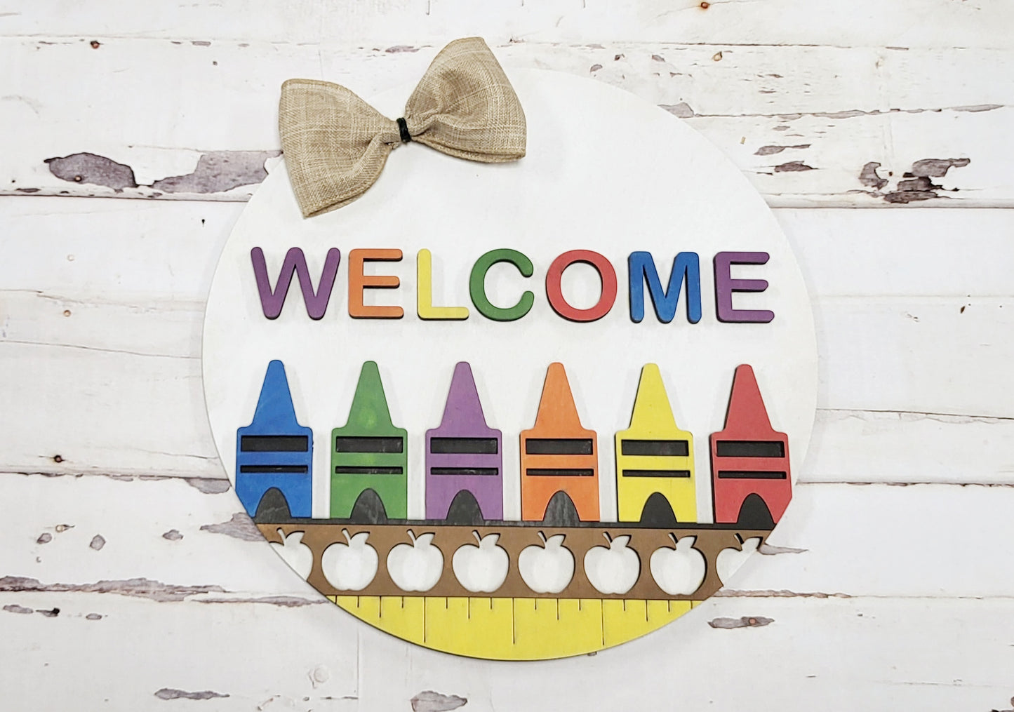 Kit de colgador de puerta para tablero de útiles escolares de BIENVENIDOS - Redondo - Varios tamaños