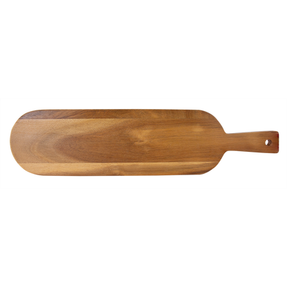 Round Acacia Wood-Slate Serving Board with Handle