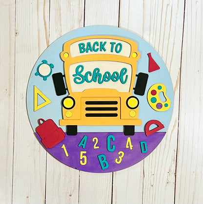 Back to School Round Layers Sign Kit - Ready to Paint