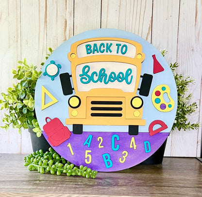 Back to School Round Layers Sign Kit - Ready to Paint