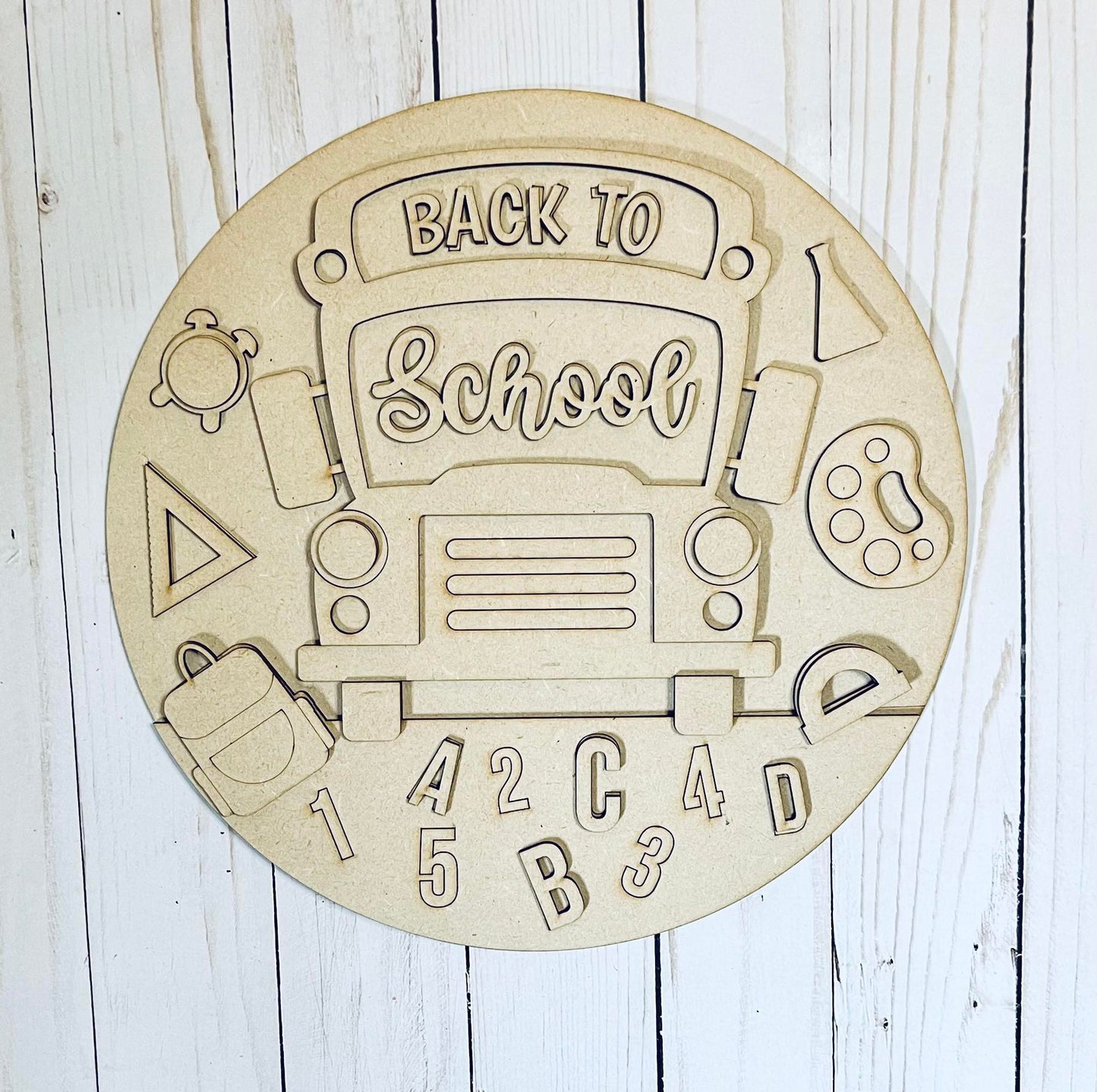 Back to School Round Layers Sign Kit - Ready to Paint