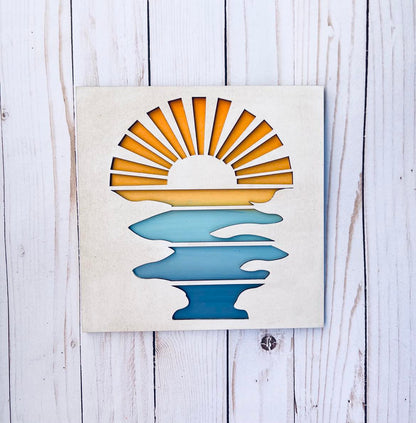 Atardecer en 3D - Nuevas creaciones del kit de pintura para niños