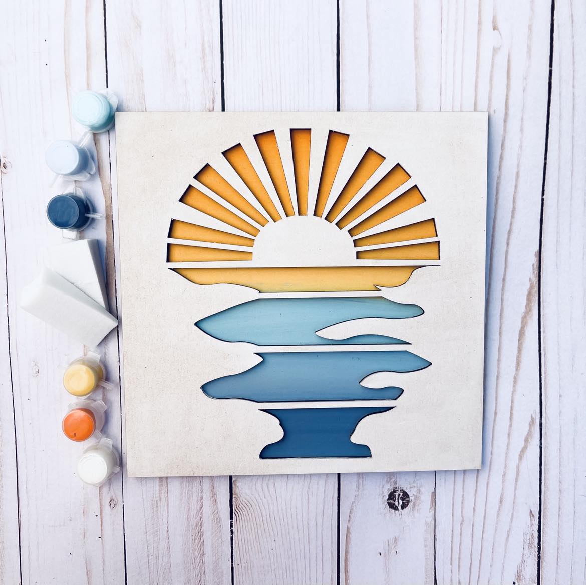 Atardecer en 3D - Nuevas creaciones del kit de pintura para niños