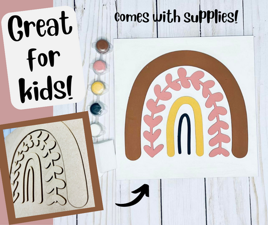 BOHO RAINBOW - New Creations By Kid's Ready to Paint Kit