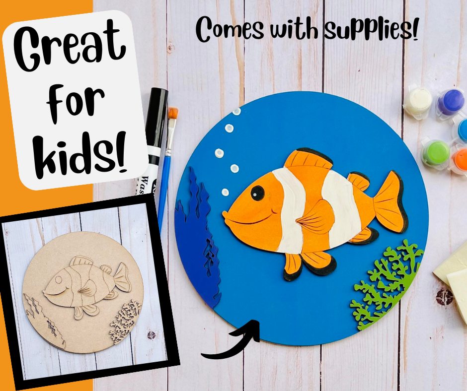 CLOWN FISH - New Creations By Kid's Ready to Paint Kit