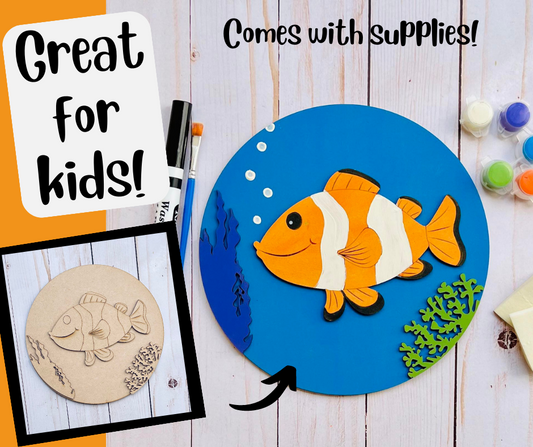 PEZ PAYASO - Kit de pintura para niños de New Creations