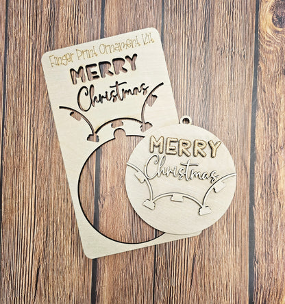 Adorno de huella dactilar navideño desplegable - Kit para pintar para niños