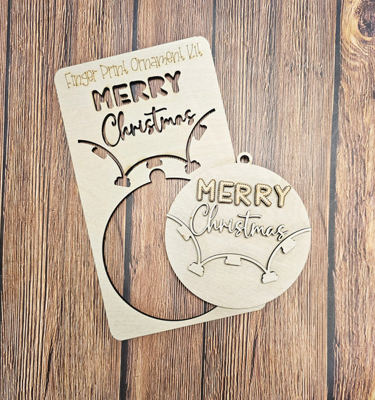 Adorno de huella dactilar navideño desplegable - Kit para pintar para niños