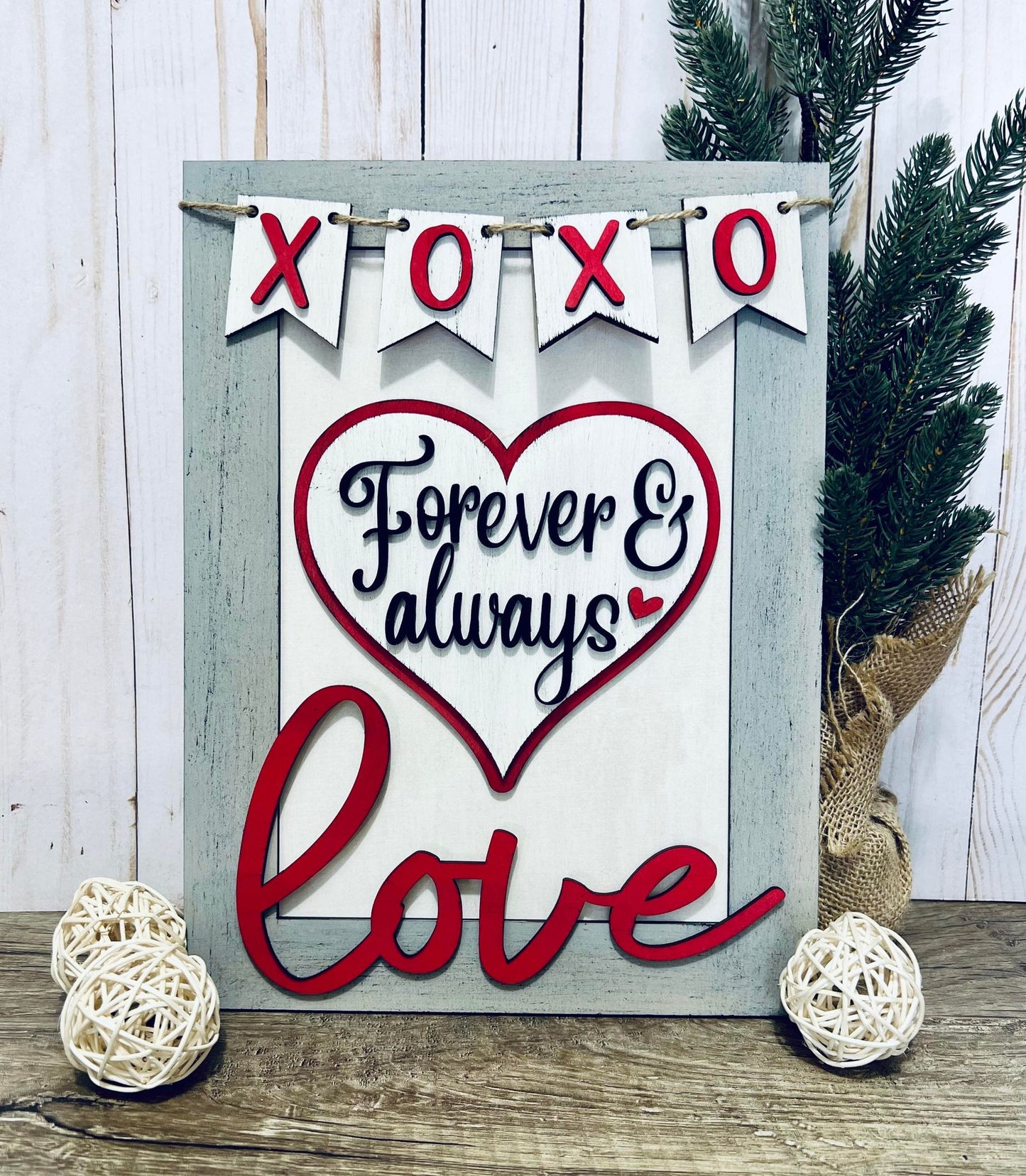 Kit de letrero "Love Always &amp; Forever" - Listo para pintar