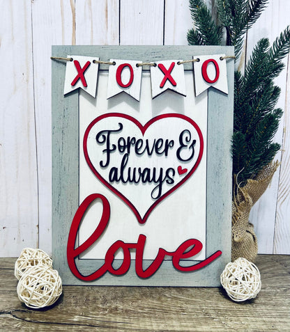 Kit de letrero "Love Always &amp; Forever" - Listo para pintar