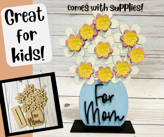 Flowers for Mom New Creations By Kid's Ready to Paint Kit