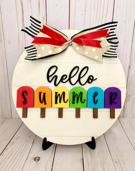 Kit para colgar en la puerta con paletas de helado de verano