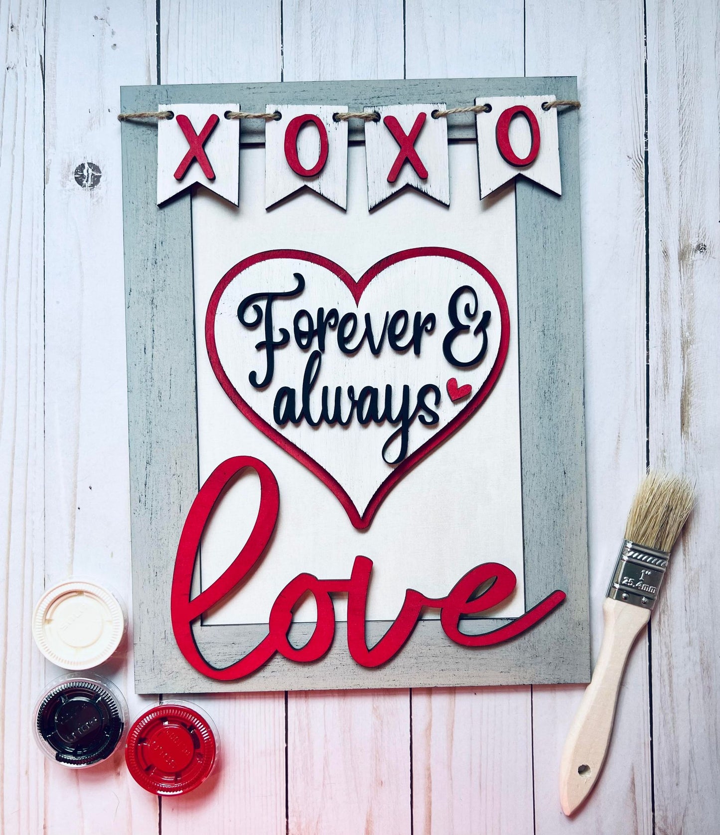 Kit de letrero "Love Always &amp; Forever" - Listo para pintar