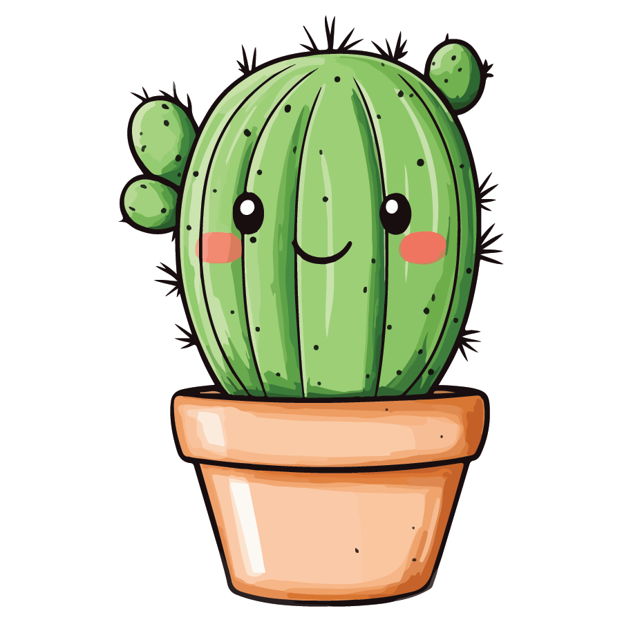 Plant Lovers Sticker - Chubby Cactus