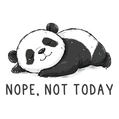 Pegatina de panda "No, hoy no"