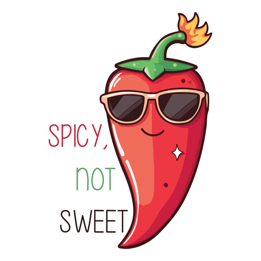 Pegatina de chile picante (no dulce)