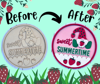 Sweet Summertime Round Layers Sign Kit - Ready to Paint