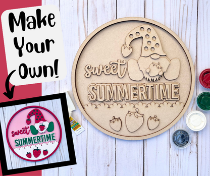 Sweet Summertime Round Layers Sign Kit - Ready to Paint