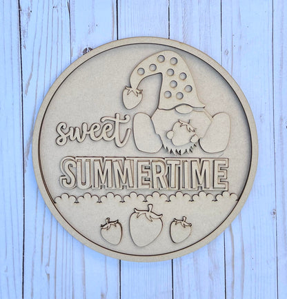 Sweet Summertime Round Layers Sign Kit - Ready to Paint