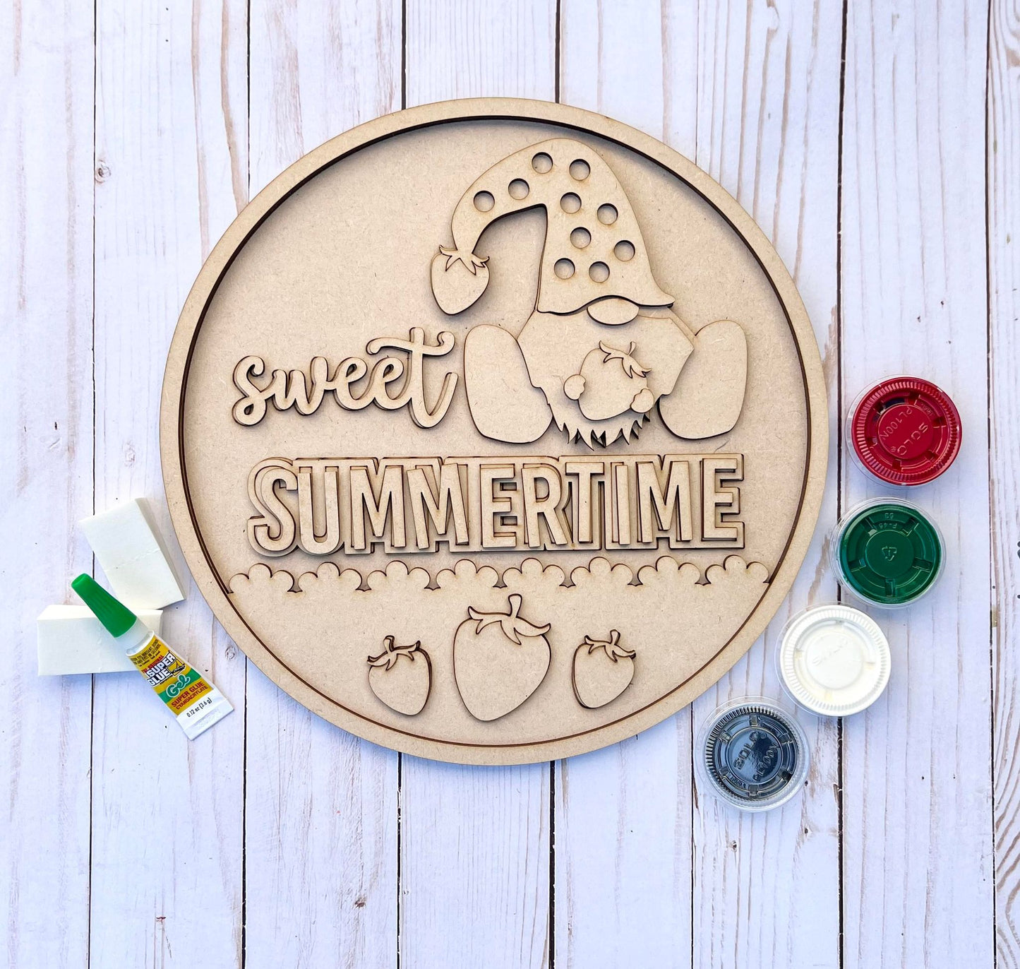 Sweet Summertime Round Layers Sign Kit - Ready to Paint