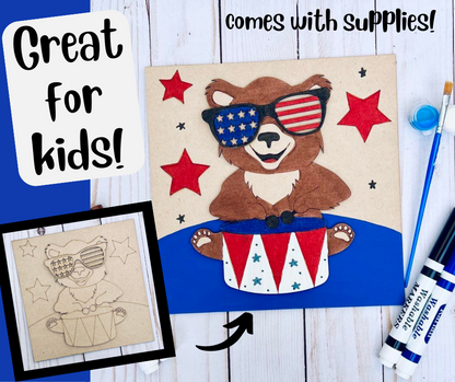 USA BEAR - New Creations By Kid's Ready to Paint Kit