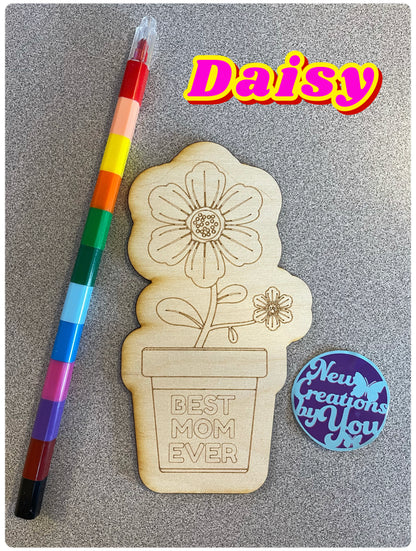 Kit de maceta para mamá/nana: listo para pintar o colorear