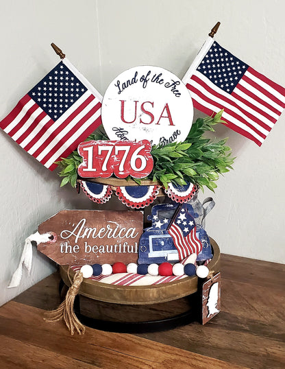 Land of the Free America the Beautiful Tiered Tray Kit