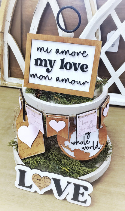 Love Language Valentine Decor - Great for Tiered Trays - Ready to Paint Kit