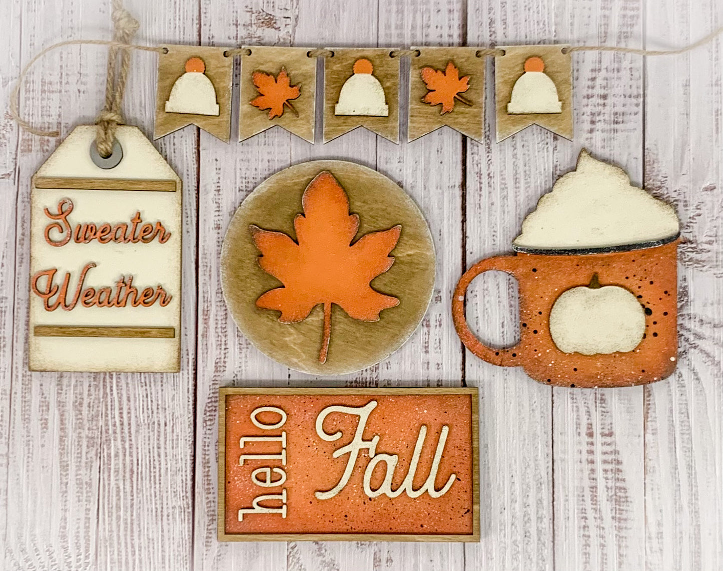 REVERSIBLE Cozy Fall & Winter Small Signs/Tiered Tray - Ready to Paint Kit