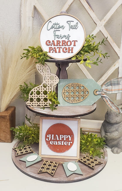 Boho Easter Rattan Kit - Great for Tiered Trays - Ready to Paint Kit
