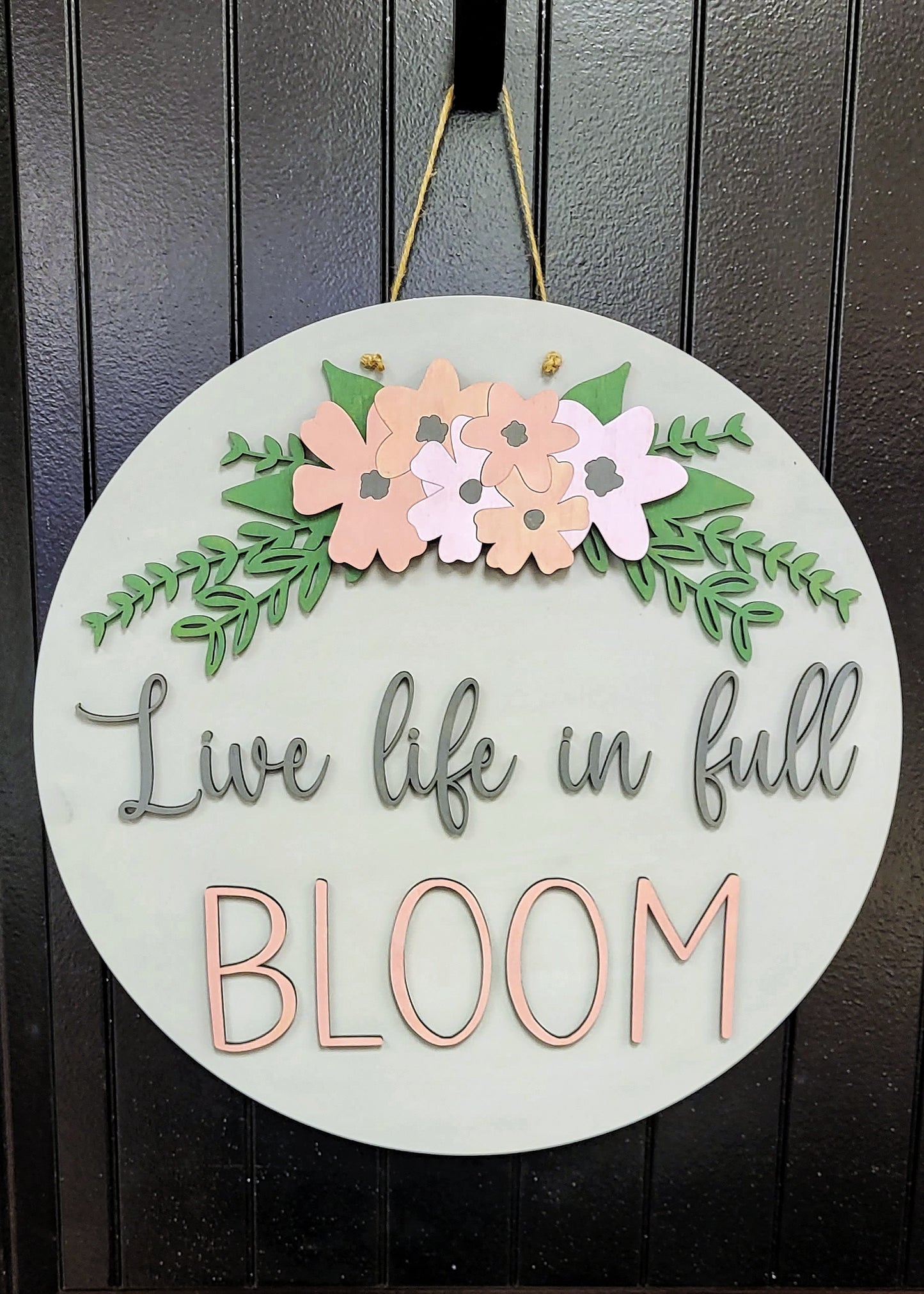 Live Life in Full Bloom Door Hanger Kit - Round - Various Sizes