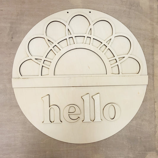 Boho Hello Door Hanger Kit - Round - Various Sizes