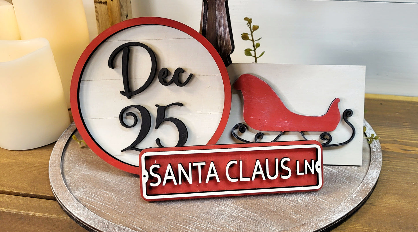 Bandeja escalonada "Santa - We Believe" - ​​Kit listo para pintar