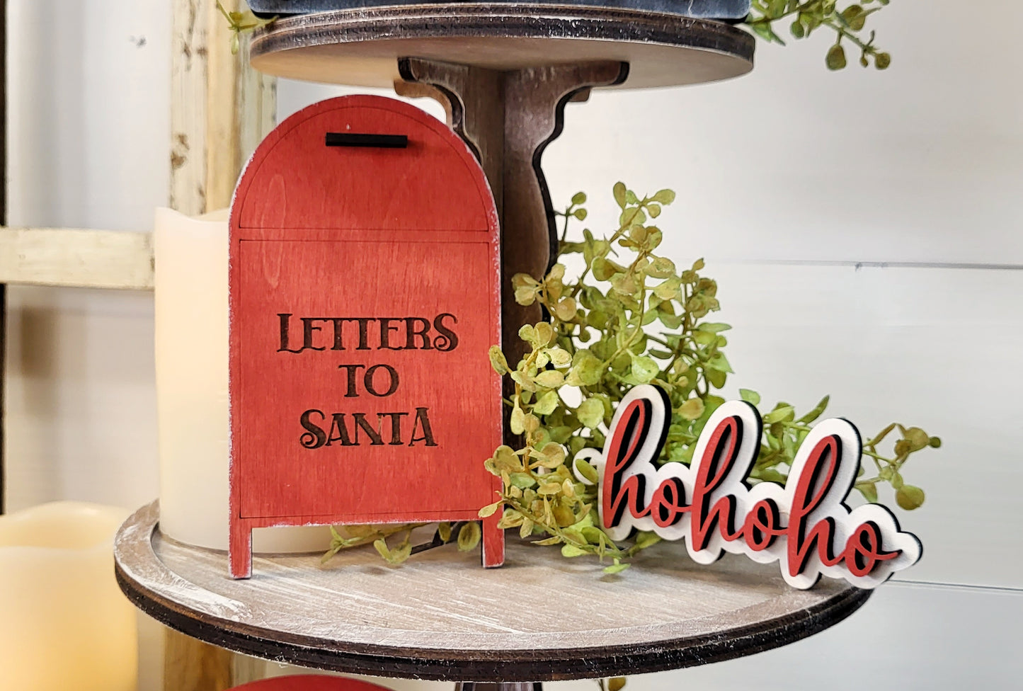 Bandeja escalonada "Santa - We Believe" - ​​Kit listo para pintar