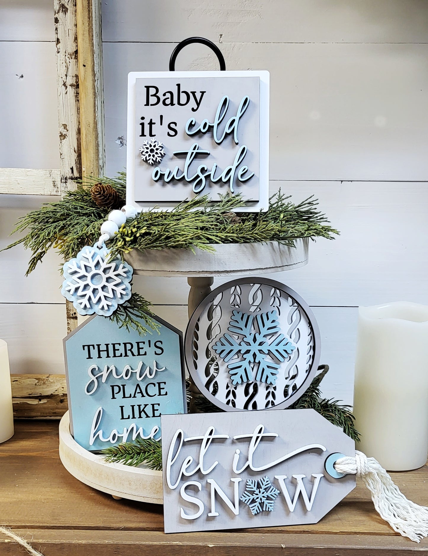 Snow Place Like Home Tiered Tray - Ready to Paint Kit